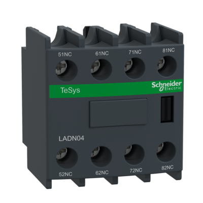 Auxiliary contact block, TeSys D, 4NC, front mounting, screw clamp terminals - Schneider Electric - LADN04