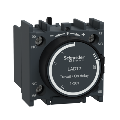 TeSys D - time delay auxiliary contact block - 1 NO + 1 NC screw clamp terminals - Schneider Electric - LADT2