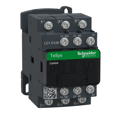 TeSys D contactor - 3P(3 NO) - AC-3 - <= 440 V 12 A - 220 V AC coil - Schneider Electric - LC1D126M7