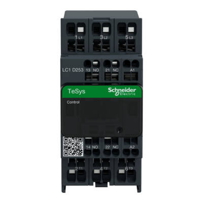 TeSys D contactor - 3P(3 NO) - AC-3 - <= 440 V 25 A - 110 V AC coil - Schneider Electric - LC1D253F7