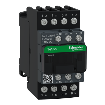 TeSys D contactor S207 - 4P (2NO+2NC) AC-1 40A <=440V - coil 110V DC - Schneider Electric - LC1D2586FDS207