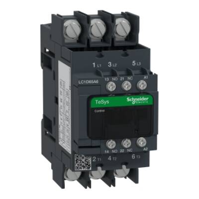TeSys D contactor - 3P(3 NO) - AC-3 - <= 440 V 65 A - 110 V AC 50/60 Hz coil - Schneider Electric - LC1D65A6F7