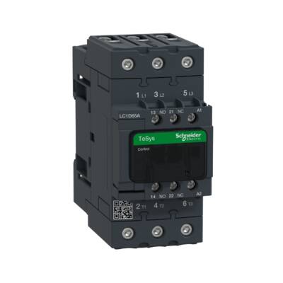 TeSys D contactor - 3P(3 NO) - AC-3 - <= 440 V 65 A - 220 V AC 50/60 Hz coil - Schneider Electric - LC1D65AM7