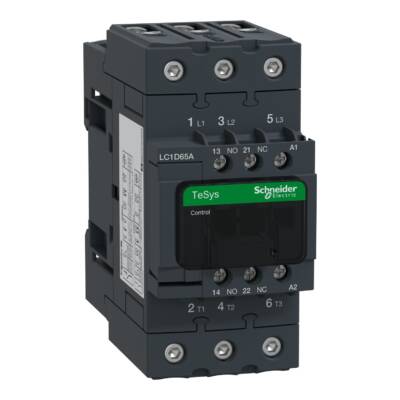 TeSys D contactor - 3P(3 NO) - AC-3 - <= 440 V 65 A - 480 V AC 50/60 Hz coil - Schneider Electric - LC1D65AT7