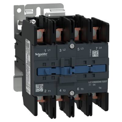 TeSys D contactor S207 - 4P (4NO) AC-1 125A <=440V - coil 72V DC wide - Schneider Electric - LC1D800046SWS207