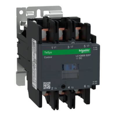 TeSys D contactor S207 - 3P (3NO) AC-3 80A <=440V - coil 110V DC wide - Schneider Electric - LC1D806FWS207