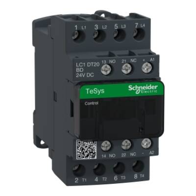 TeSys D contactor - 4P(4 NO) - AC-1 - <= 440 V 20 A - 24 V DC standard coil - Schneider Electric - LC1DT20BD