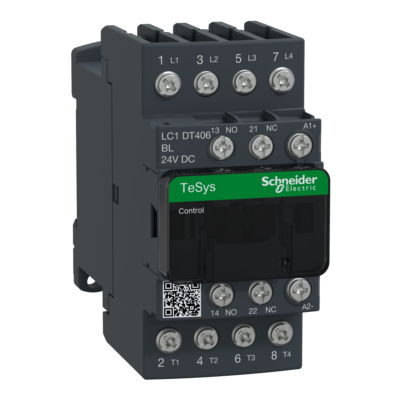 TeSys D contactor - 4P(4 NO) - AC-1 - <= 440 V 40 A - 24 V DC low cons coil - Schneider Electric - LC1DT406BL