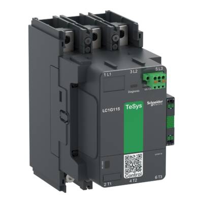 High power contactor, TeSys Giga, 3 pole (3NO), AC-3 <=440V 225A, standard version, 48…130V wide band AC/DC coil - Schneider Electric - LC1G225EHEN