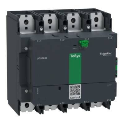 High power contactor,TeSys Giga 630,4P(4NO),AC-1 <=440V 1050A,standard version,100-250V AC/DC wide band coil - Schneider Electric - LC1G6304KUEN