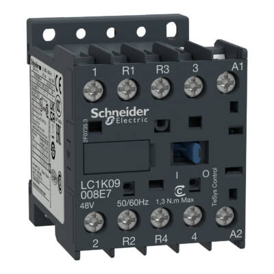 TeSys K contactor - 4P (2 NO + 2 NC) - AC-1 <= 440 V 20 A - 24 V AC coil - Schneider Electric - LC1K09008B7