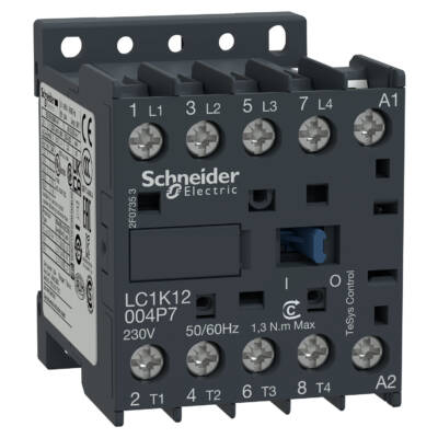 TeSys K contactor - 4P (4 NO) - AC-1 <= 440 V 20 A - 220...230 V AC coil - Schneider Electric - LC1K12004M7