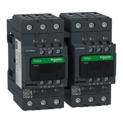 TeSys D reversing contactor - 3P(3 NO) - AC-3 - <= 440 V 65 A - 48 V AC coil - Schneider Electric - LC2D65AE7