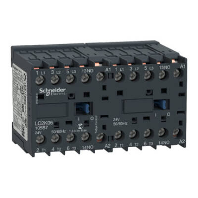 TeSys K reversing contactor - 3P - AC-3 <= 440 V 9 A - 1 NO - 48 V AC coil - Schneider Electric - LC2K09105E7