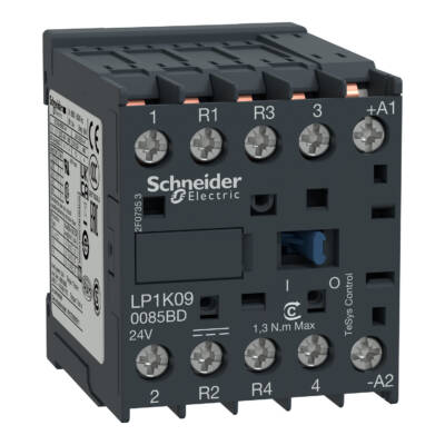 TeSys K contactor - 4P (2 NO + 2 NC) - AC-1 <= 440 V 20 A - 220 V DC coil - Schneider Electric - LP1K090085MD