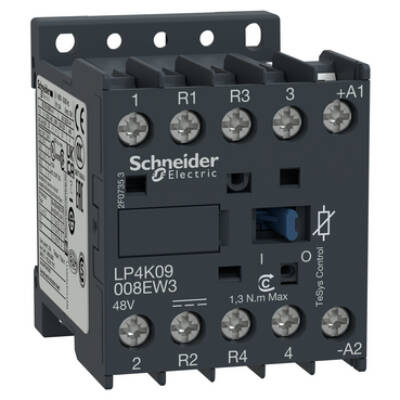 TeSys K contactor - 4P (2 NO + 2 NC) - AC-1 <= 440 V 20 A - 48 V DC coil - Schneider Electric - LP4K09008EW3