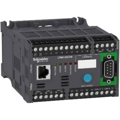 Motor Management, TeSys T, motor controller, CANopen, 6 logic inputs, 3 relay logic outputs, 5 to 100A, 100 to 240 VAC - Schneider Electric - LTMR100CFM