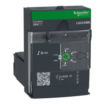 Advanced control unit, TeSys U, 0.15-0.6A, 1P motors, protection & diagnostic, class 10, coil 24V DC - Schneider Electric - LUCCX6BL