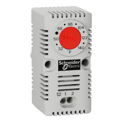 ClimaSys CC - simple thermostat 250V - range of temperature 0…60°C - NC - °F - Schneider Electric - NSYCCOTHCF