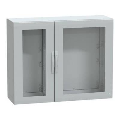 Floor standing encl. polyester vers.PLA compl.sealed 1000x1250x420 IP65 glazed - Schneider Electric - NSYPLA10124TG