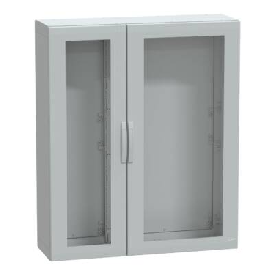 Floor standing encl. polyester vers.PLA compl.sealed 1500x1250x420 IP65 glazed - Schneider Electric - NSYPLA15124TG
