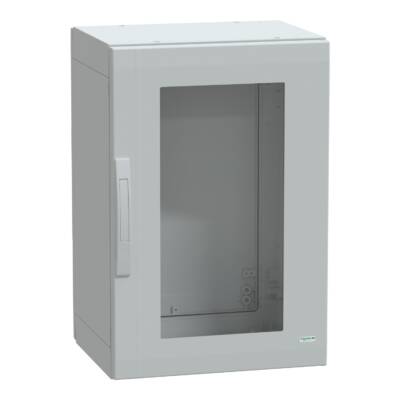 Floor standing encl. polyester vers.PLA compl.sealed 750x500x420 IP65 glazed - Schneider Electric - NSYPLA754TG