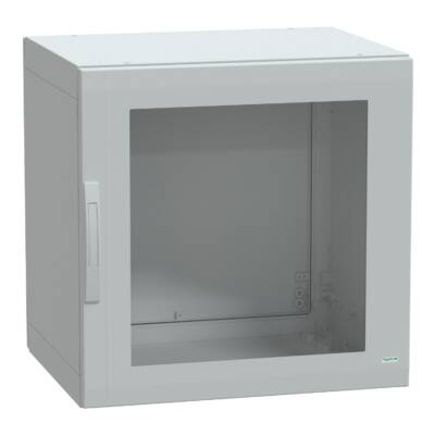 Floor standing encl. polyester vers.PLA compl.sealed 750x750x620 IP65 glazed - Schneider Electric - NSYPLA776TG