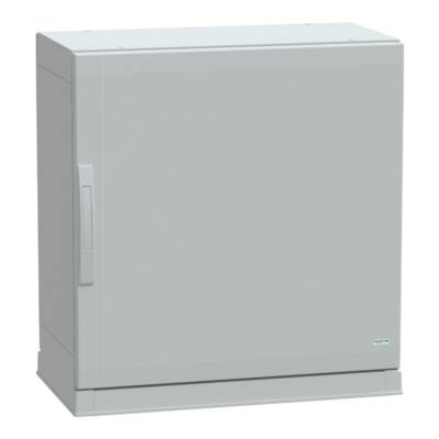 Floor standing encl.polyester vers.PLAZ w/plinth open bottom 750x750x420 IP54 - Schneider Electric - NSYPLAZ774G