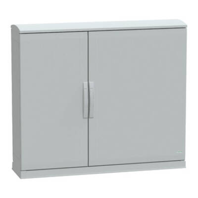 Floor standing encl.polyester vers.PLAZT w/open plinth+canopy 1000x1250x320 IP44 - Schneider Electric - NSYPLAZT10123G