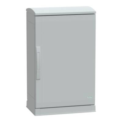 Floor standing encl.polyester vers.PLAZT w/open plinth+canopy 750x500x320 IP44 - Schneider Electric - NSYPLAZT753G