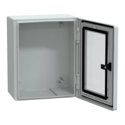 wall-mounting encl. polyester monobloc IP66 H308xW255xD160mm transparent door - Schneider Electric - NSYPLM3025TG