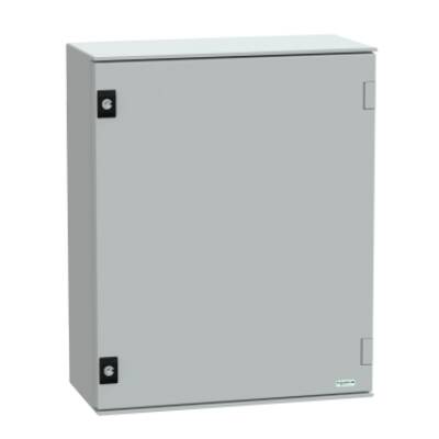 wall-mounting encl. polyester monobloc IP66 H530xW430xD200mm+metal mount.plate - Schneider Electric - NSYPLM54PG