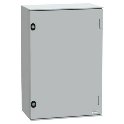 wall-mounting encl. polyester monobloc IP66 H647xW436xD250mm+bakelite mount.pl. - Schneider Electric - NSYPLM64BG