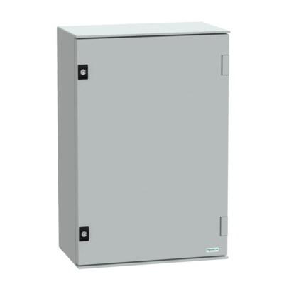 wall-mounting encl. polyester monobloc IP66 H647xW436xD250mm+metal mount.plate - Schneider Electric - NSYPLM64PG