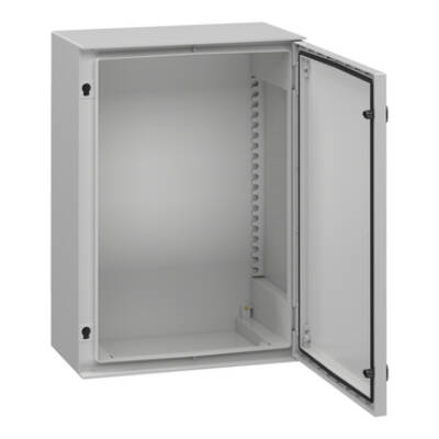 wall-mounting encl. polyester monobloc IP66 H747xW536xD300mm+bakelite mount.pl. - Schneider Electric - NSYPLM75BG