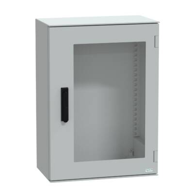 wall-mounting encl. polyester monobloc IP66 747x536x300mm 3p.lock glazed door - Schneider Electric - NSYPLM75TVG