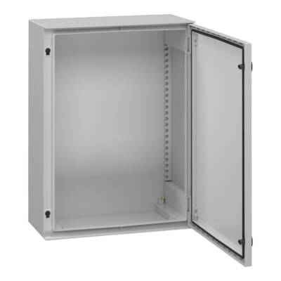 wall-mounting encl. polyester monobloc IP66 H847xW636xD300mm+bakelite mount.pl. - Schneider Electric - NSYPLM86BG