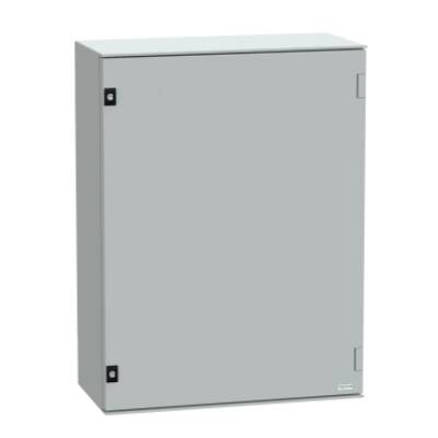 wall-mounting encl. polyester monobloc IP66 H847xW636xD300mm+metal mount.plate - Schneider Electric - NSYPLM86PG