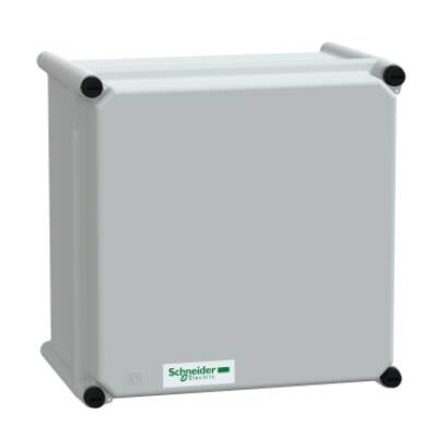 PLS box, polyester rear, polyester cover IP65 27x27x18cm - Schneider Electric - NSYPLSP2727G