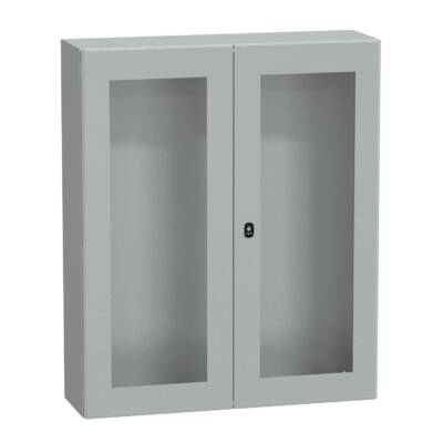 Spacial S3D dble tspt door w/o mount.plate. H1200xW1000xD300 IP55 IK08 RAL7035. - Schneider Electric - NSYS3D121030DT