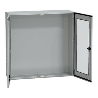 "Wall mounted steel enclosure, PanelSeT S3D, double transparent door, without mounting plate, 1200x1000x300mm, IP55, IK08" - Schneider Electric - NSYS3D121030DT