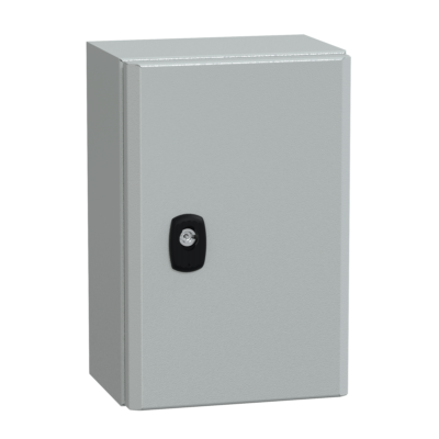 Spacial S3D plain door w/o mount.plate. H300xW200xD150 IP66 IK10 RAL7035. - Schneider Electric - NSYS3D3215