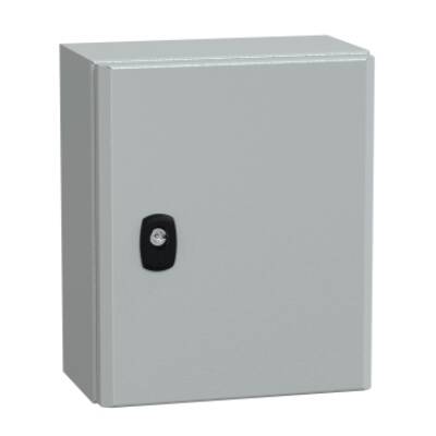 Spacial S3D plain door w/o mount.plate. H300xW250xD150 IP66 IK10 RAL7035. - Schneider Electric - NSYS3D32515P