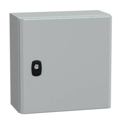 Spacial S3D plain door w/o mount.plate. H300xW300xD150 IP66 IK10 RAL7035. - Schneider Electric - NSYS3D3315