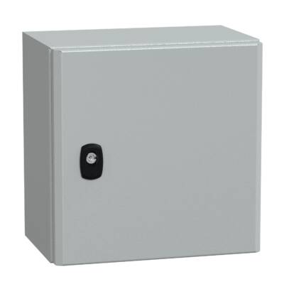 Spacial S3D plain door with mount.plate. H300xW300xD200 IP66 IK10 RAL7035. - Schneider Electric - NSYS3D3320P