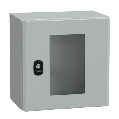 Spacial S3D tspt door w/o mount.plate. H300xW300xD200 IP66 IK08 RAL7035. - Schneider Electric - NSYS3D3320T