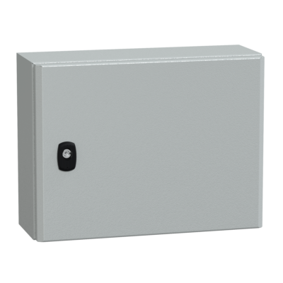 Spacial S3D plain door w/o mount.plate. H300xW400xD150 IP66 IK10 RAL7035. - Schneider Electric - NSYS3D3415