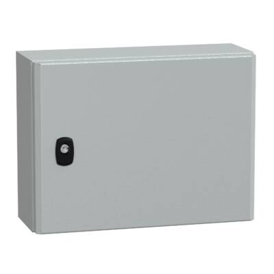 Spacial S3D plain door with mount.plate. H300xW400xD150 IP66 IK10 RAL7035. - Schneider Electric - NSYS3D3415P