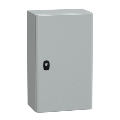 Spacial S3D plain door with mount.plate. H500xW300xD200 IP66 IK10 RAL7035. - Schneider Electric - NSYS3D5320P