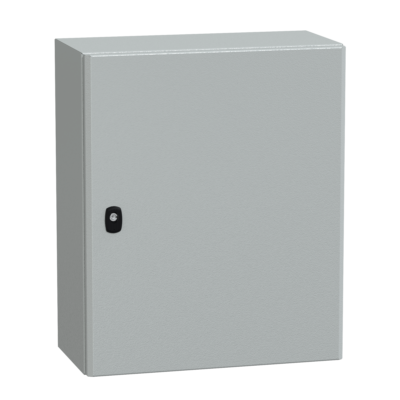 Spacial S3D plain door with mount.plate. H600xW500xD250.IP66 IK10 RAL7035. - Schneider Electric - NSYS3D6525P